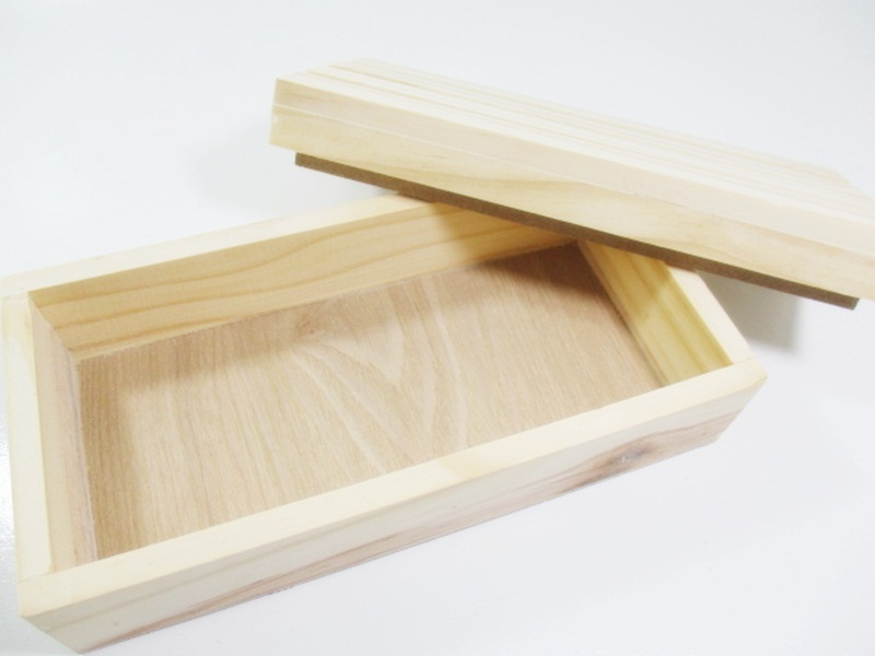 งานดิบกล่องไม้สนฝาครอบขนาด 10x20x6cm