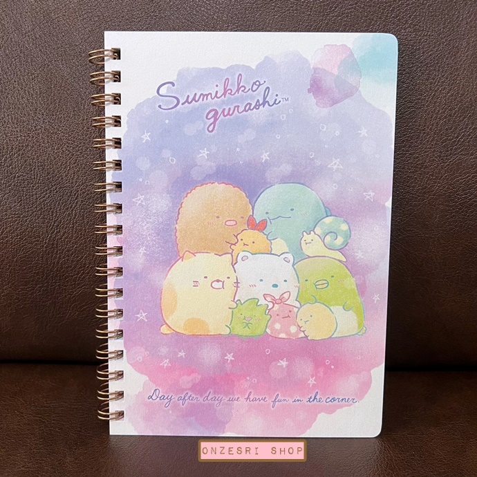 สมุดริมลวด Sumikko Gurashi - Random Moment แบบสีม่วง ขนาด B6 (18 x 12.5 ซม.) 120 หน้า