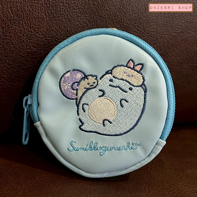 พวงกุญแจกระเป๋าใส่เหรียญ Tenshi na Ebiten Idol (Limited) Embroidered coin purse แบบ Tokage สีฟ้า ขนาด 8 x 8 x 1.5 ซม. ไม่มีขายทั่วไป เป็นแบบต้องลุ้นกับทางหน้าร้าน San-X ที่ญี่ปุ่นเท่านั้น