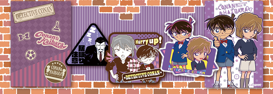 Detective Conan Sticker แบบ Conan & Haibara เป็นสติกเกอร์พร้อมซองกระดาษใส่ ขนาด 6 x 9 ซม. มี 4 แบบในซอง