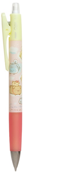 ดินสอกด Pilot Opt. ลาย Sumikko Gurashi - Dog Cosplay with Puppy สีชมพูเหลือง สะดวกตรงการเขย่าไส้ได้แทนการกด (คล้าย Dr.Grip) ตรงคลิปที่หนีบเป็นแบบกด หนีบได้แน่น ไม่หลุดง่าย