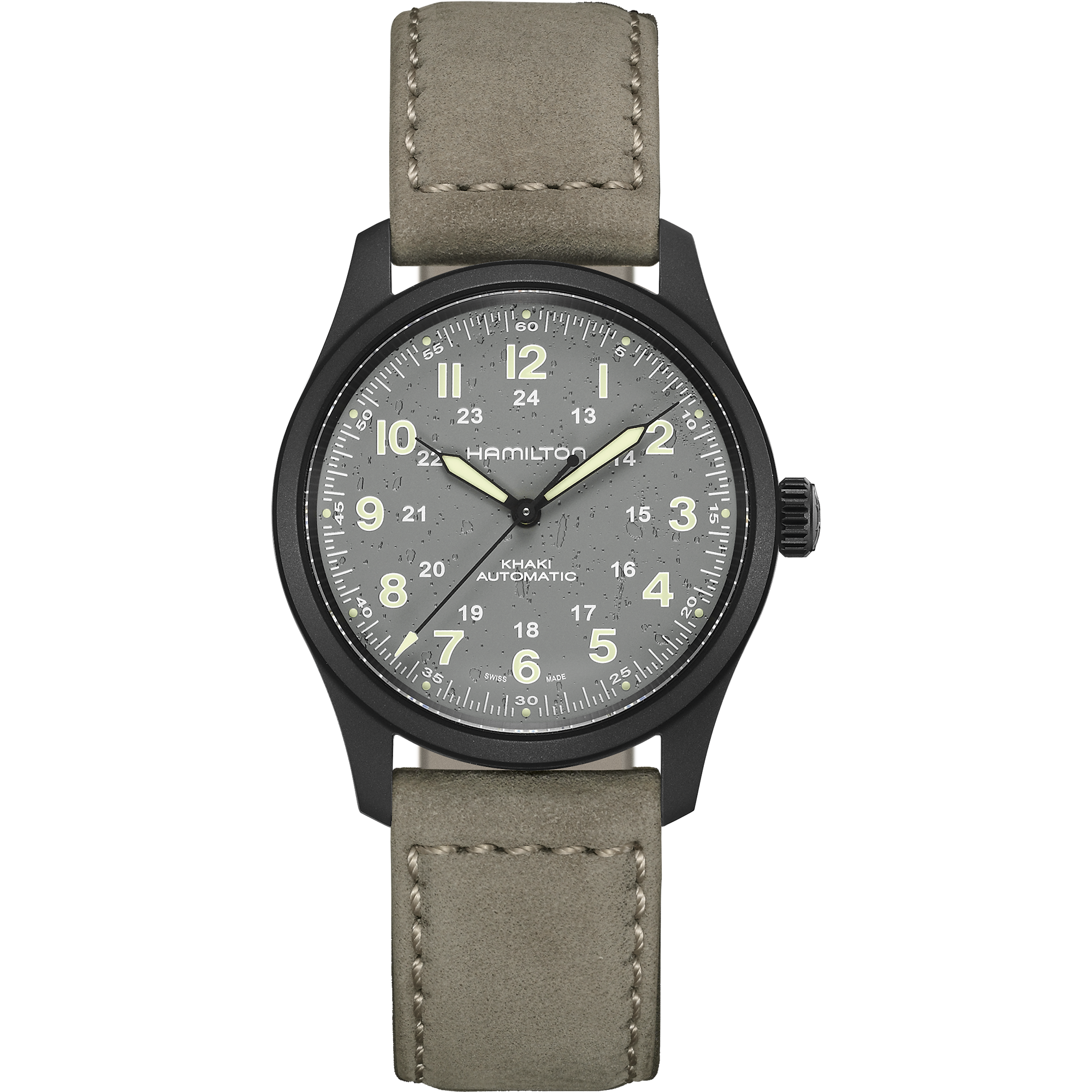 (ประกันศูนย์ไทย 2 ปี) Hamilton Khaki Field Titanium Automatic 38mm H70215880 หน้าปัดเทา