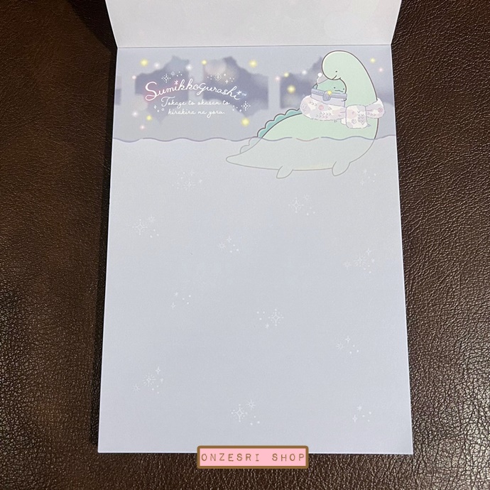 สมุดฉีก Sumikko Gurashi Tokage, Mom and Sparkling Night แบบสีฟ้า ขนาด 14.8 x 10.5 ซม. มี 4 ลาย รวม 100 แผ่น