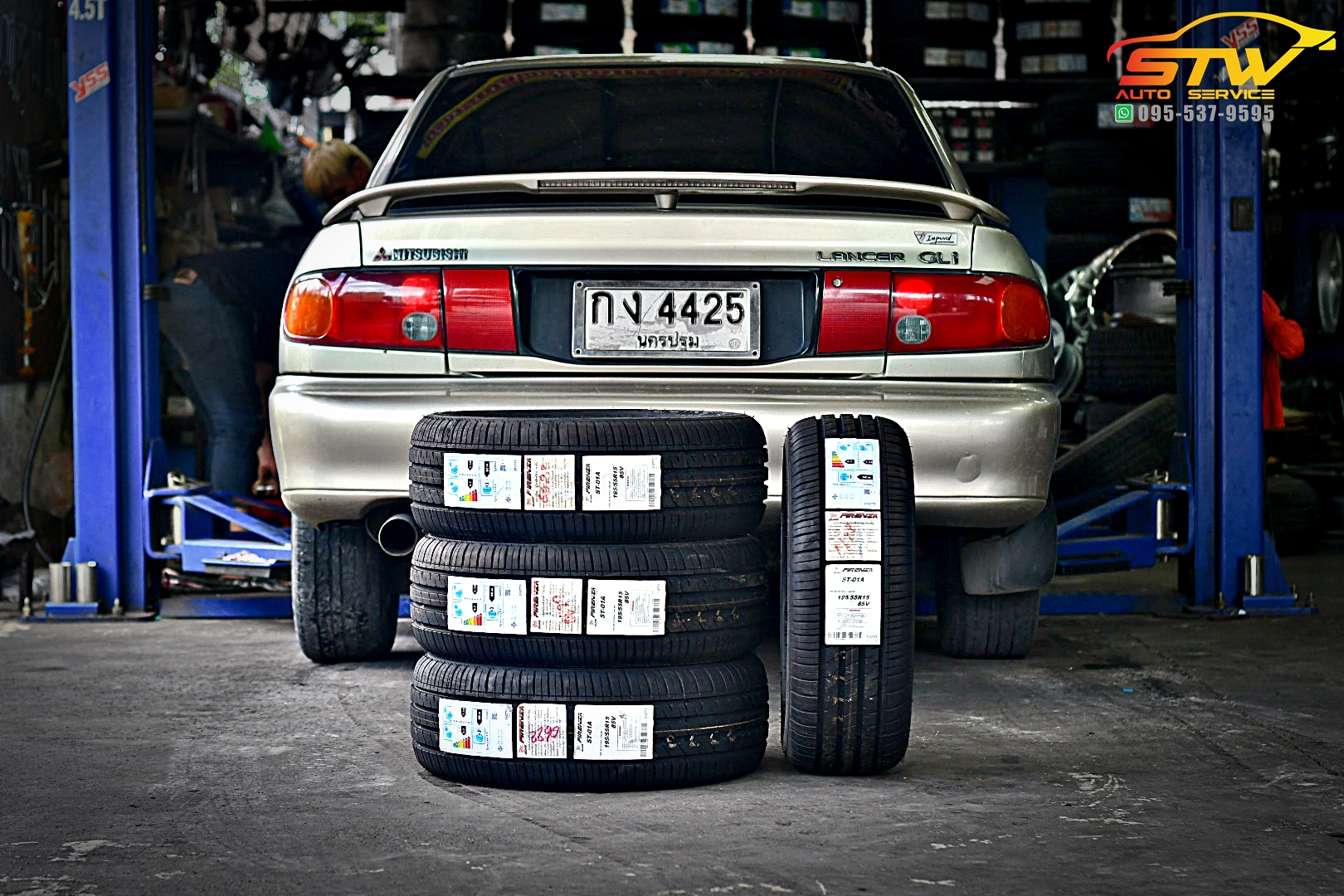เปลี่ยนยาง MITSUBISHI LANCER GLI FIRENZA ST01A 195/55R15 85V