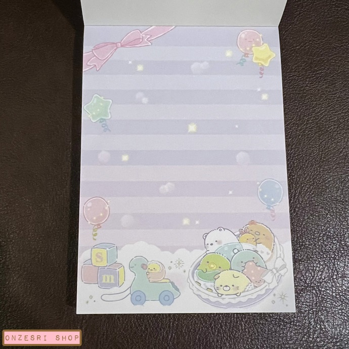 สมุดฉีก Sumikko Gurashi - Sumikko Baby แบบสีม่วง ขนาด 14.8 x 10.5 ซม. มี 4 ลาย รวม 100 แผ่น