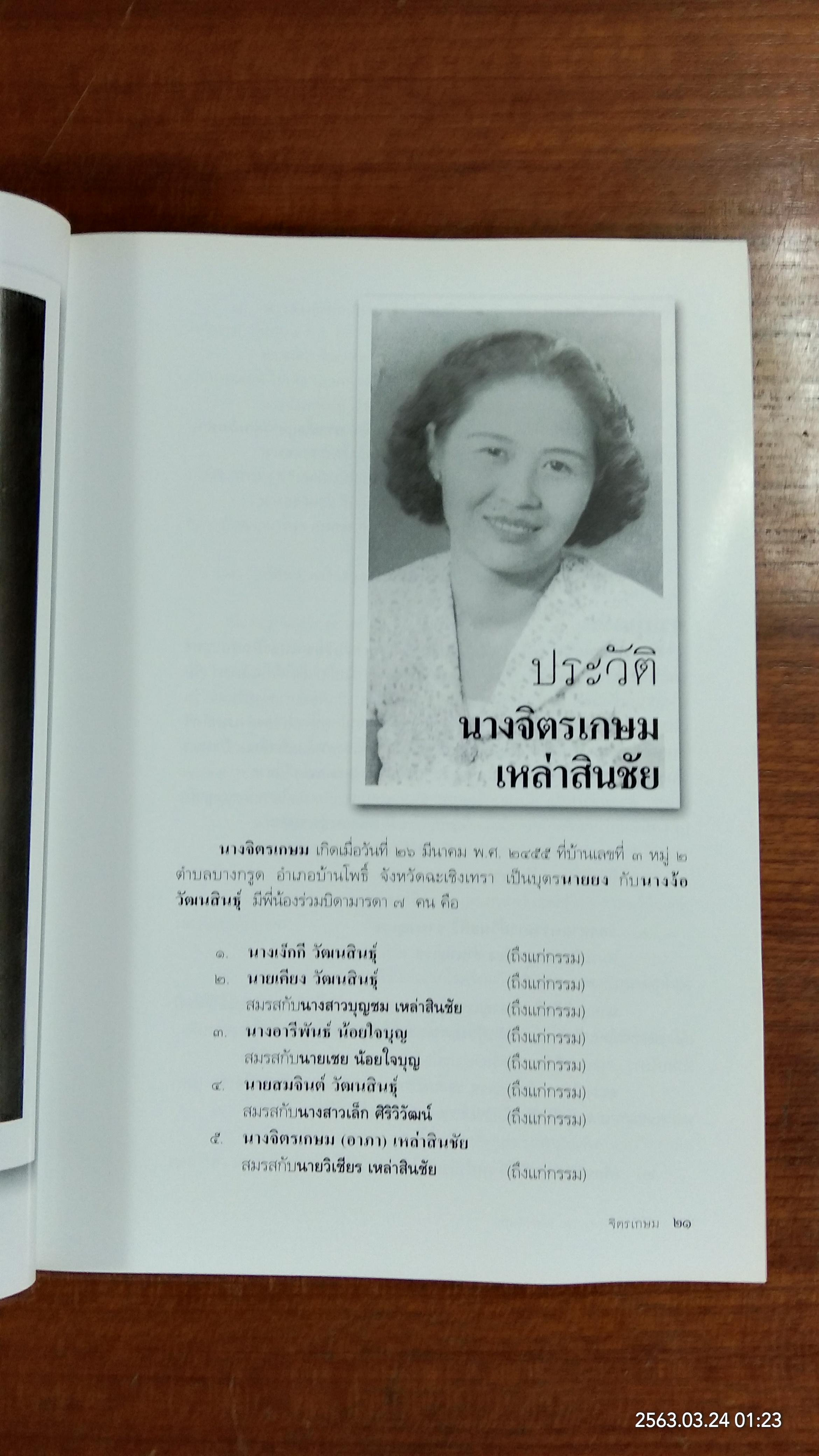 อนุสรณ์ในงานพระราชทานเพลิงศพ นางจิตรเกษม เหล่าสินชัย (มีสูตรอาหาร)