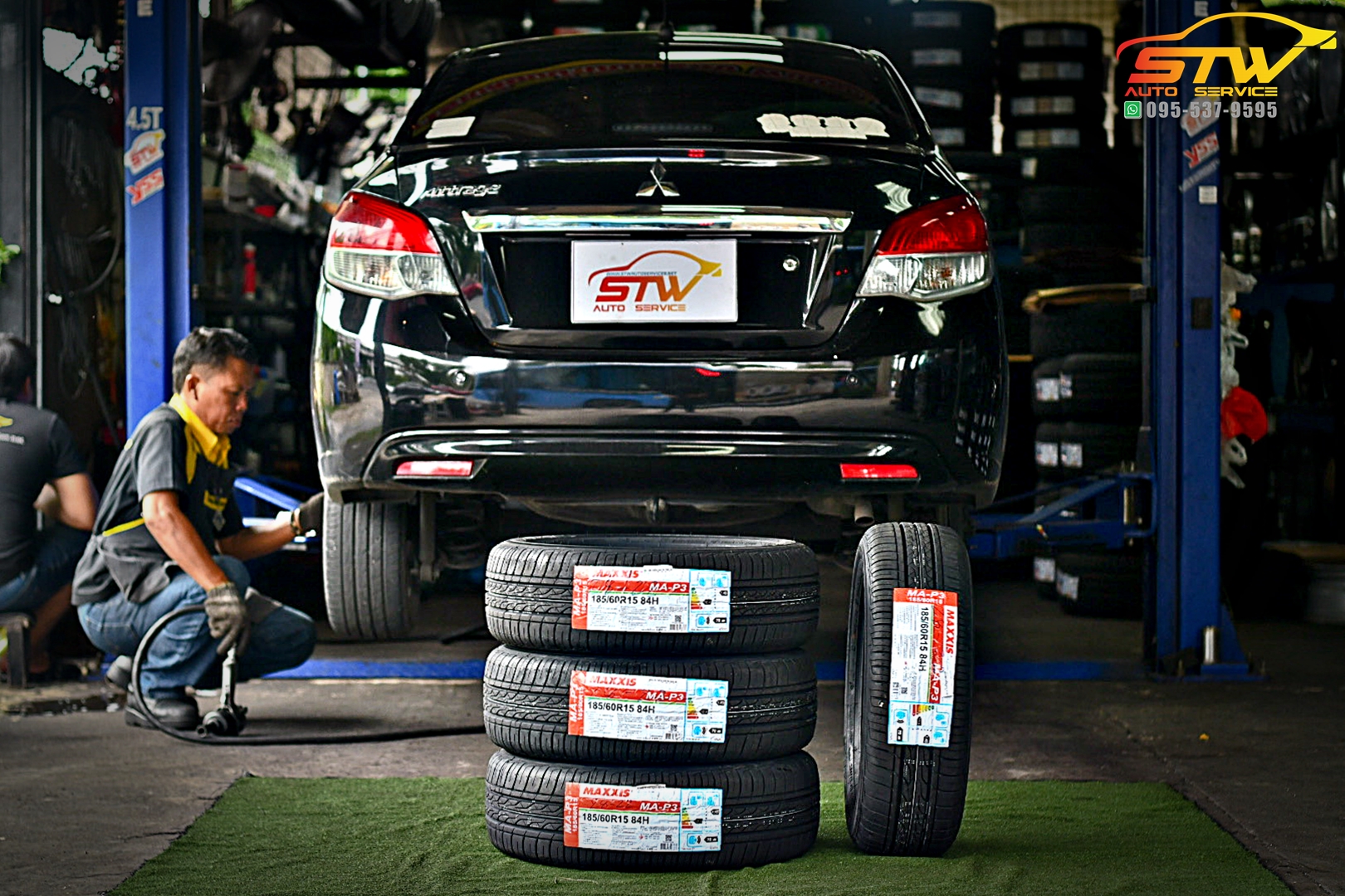 เปลี่ยนยาง MITSUBISHI ATTRAGE MAXXIS MA-P3 185/60R15 84H