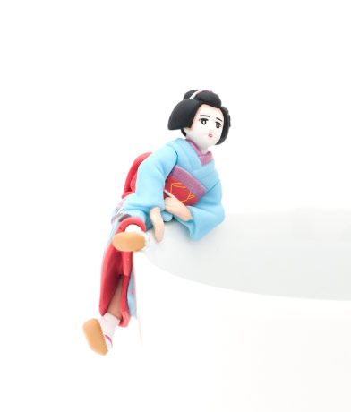 Cup no Fuchiko Japan Set (Limited) สาวน้อยเกาะแก้วลายเอกลักษณ์ประจำญี่ปุ่น ชุดสีแดง มีหลายแบบให้เลือก