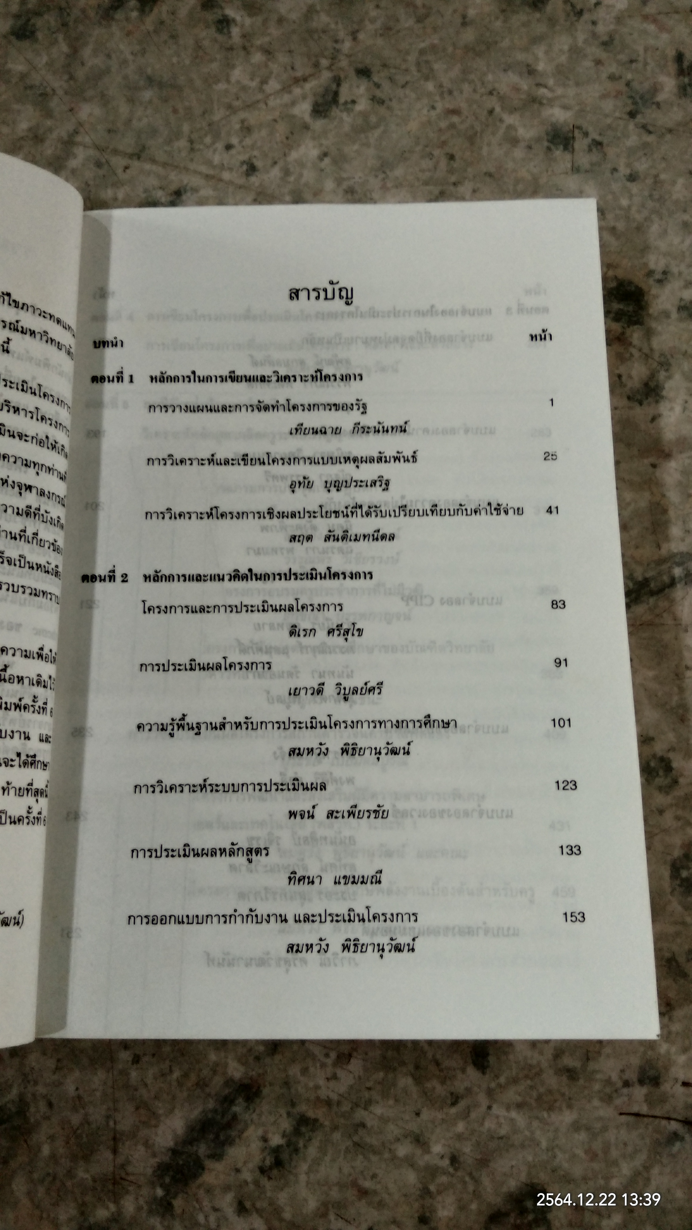 รวมบทความทางการประเมินโครงการ / สมหวัง พิธิยานุวัฒน์