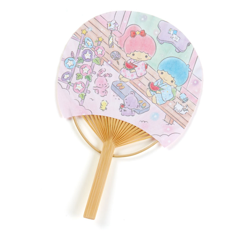 Fan Card from Sanrio Japan พัดกระดาษลาย Little Twin Stars พร้อมซอง มีกระดาษโน้ต สามารถเขียนข้อความได้ ขนาด 17 x 11.5 ซม.