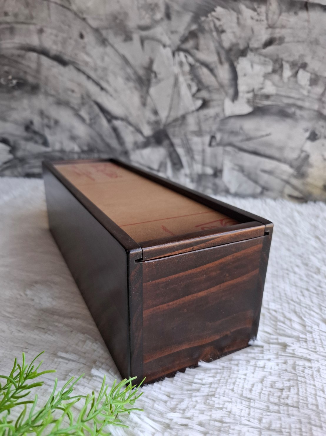 กล่องไม้ฝาสไลด์อะคริลิค 2 mm.