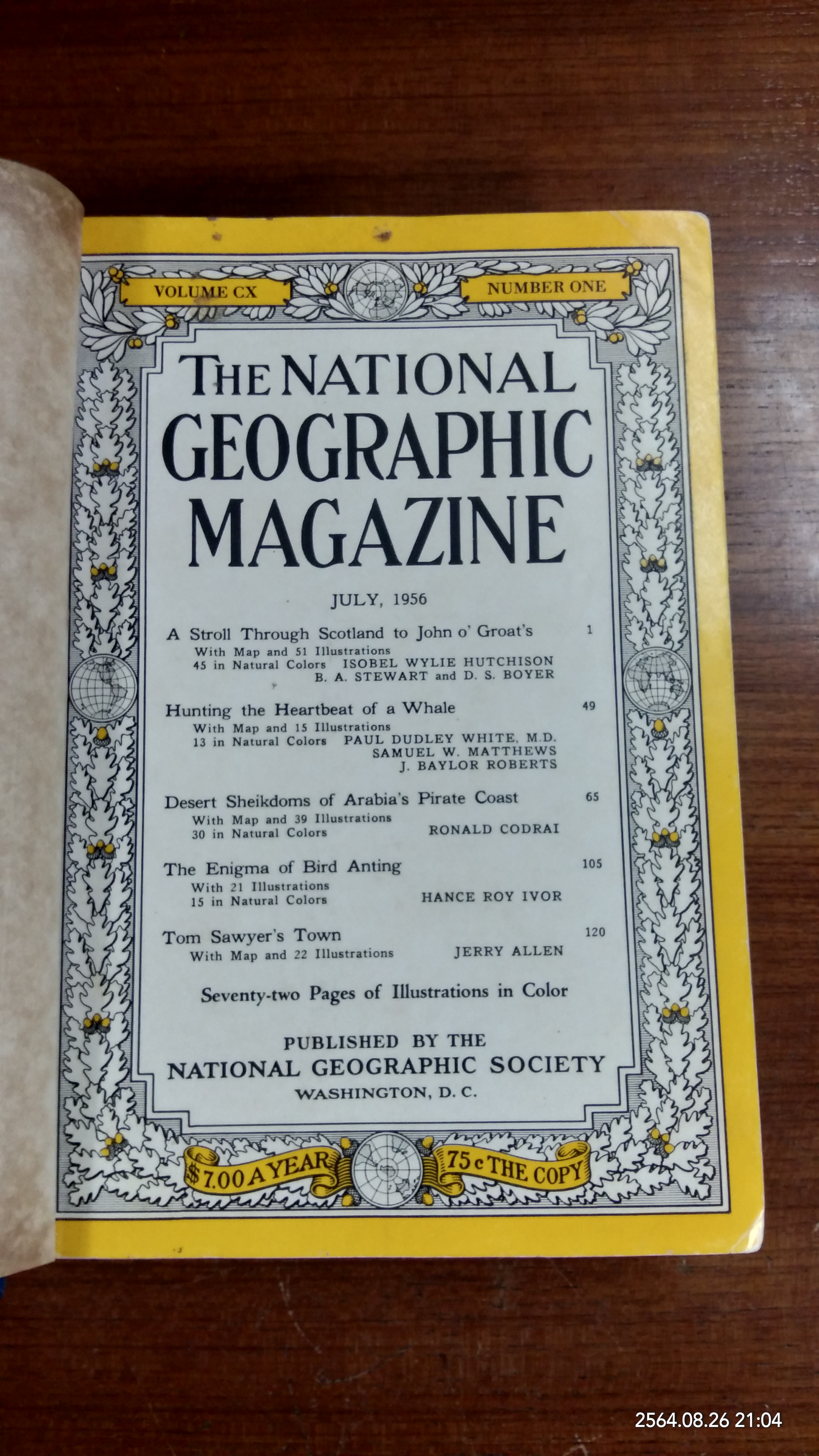 NATIONAL GEOGRAPHIC MAGAZINE JULY - DECEMBER 1956