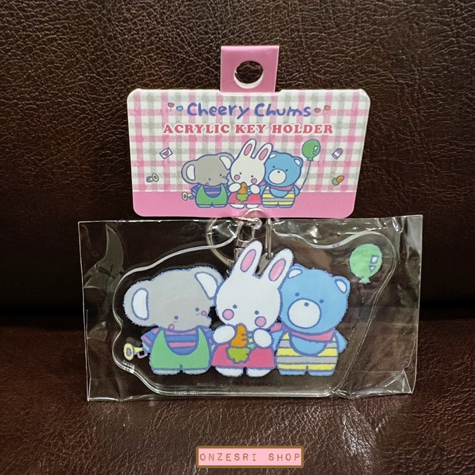 พวงกุญแจอะคริลิคแบบห่วงใหญ่จาก Sanrio ลาย Cheery Chums ขนาดสูง 6 ซม. ไม่รวมสาย