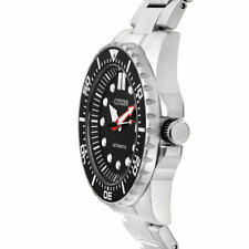 CITIZEN AUTOMATIC รุ่น NJ0120-81E (หน้าดำ สายสแตนเลส )