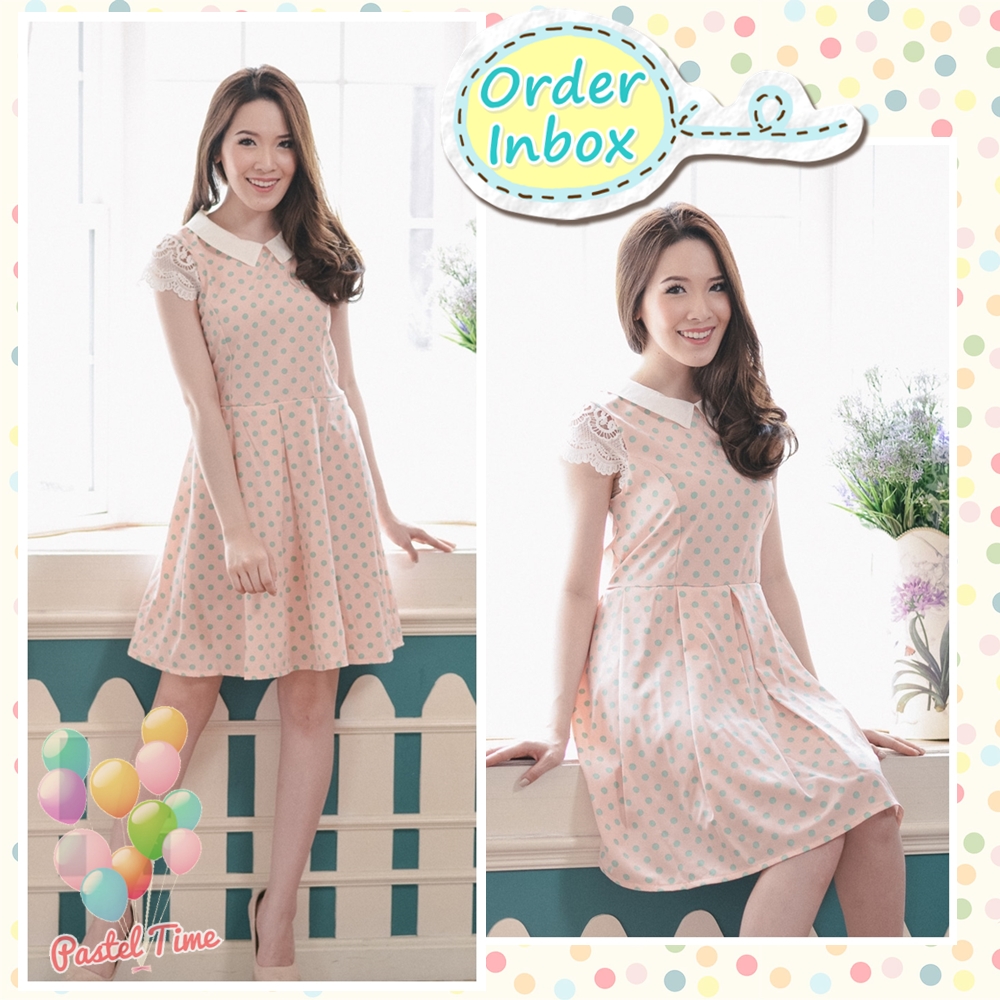 Oldrose Polka Dot Gilrish Dress