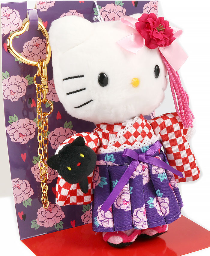 พวงกุญแจตุ๊กตา Hello Kitty Modern Kimono (Limited) แบบห่วงทองยาว ขนาด 10 x 6 x 15.5 ซม.