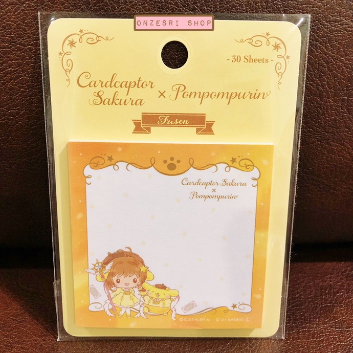 Cardcaptor Sakura x Sanrio Characters Sticky Memo (Limited) กระดาษโน้ตมีกาว ลาย Pompompurin ขนาด 11.5 x 8 x 0.3 ซม. รวม 30 แผ่น
