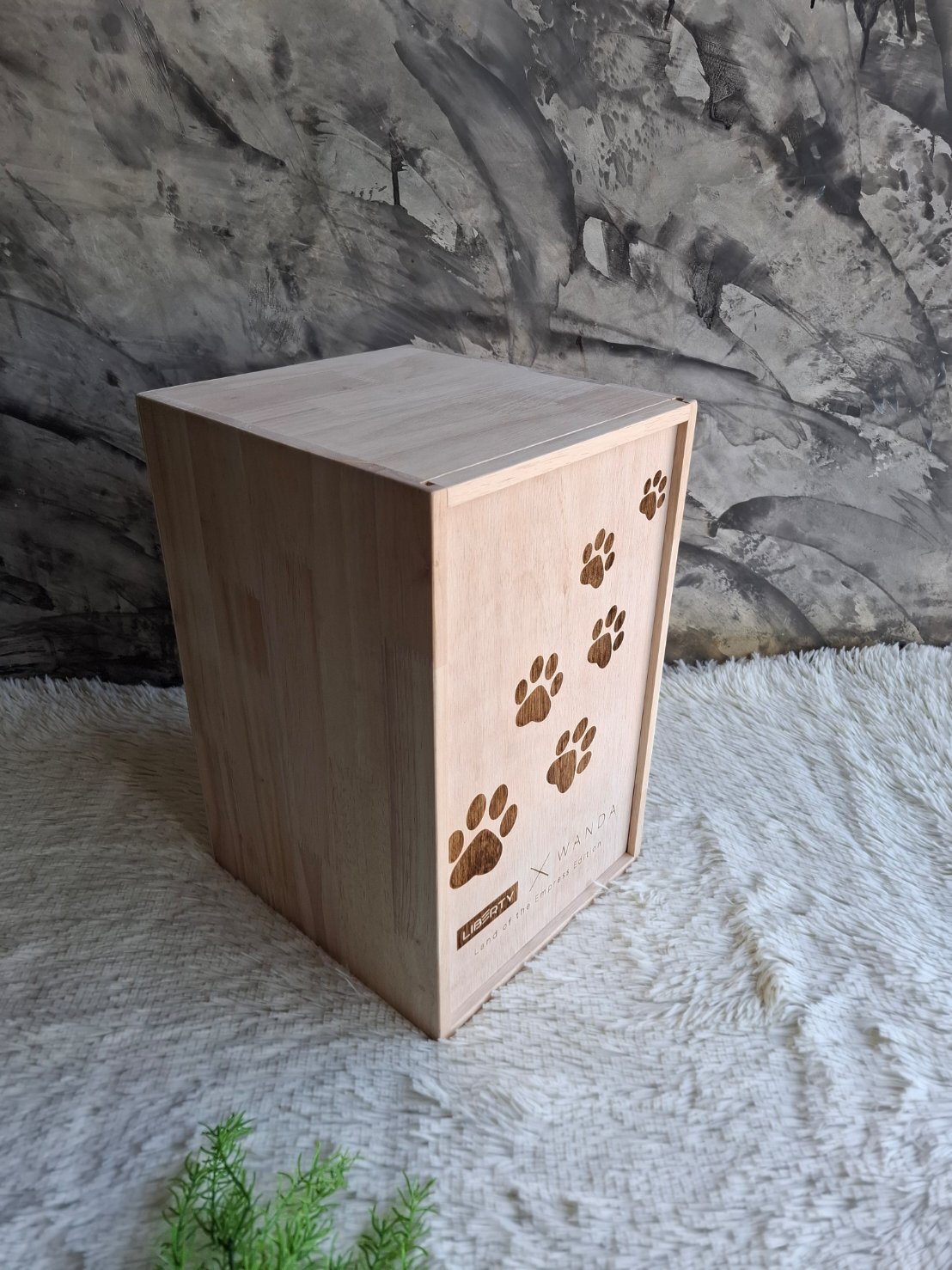 กล่องไม้ยางพาราฝาสไลด์