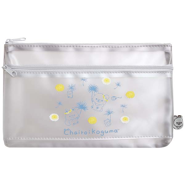 กระเป๋าพลาสติกใส Rilakkuma - Chairoikoguma Dandelions and Twin Hamsters Flat Case ขนาด 13 x 22.5 x 2.5 ซม.