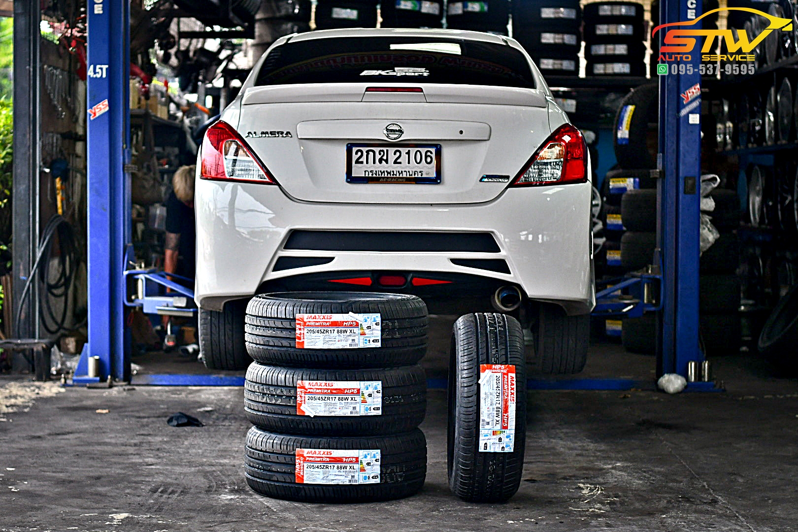 เปลี่ยนยาง NISSAN ALMERA MAXXIS PREMITRA HP-5 205/45R17