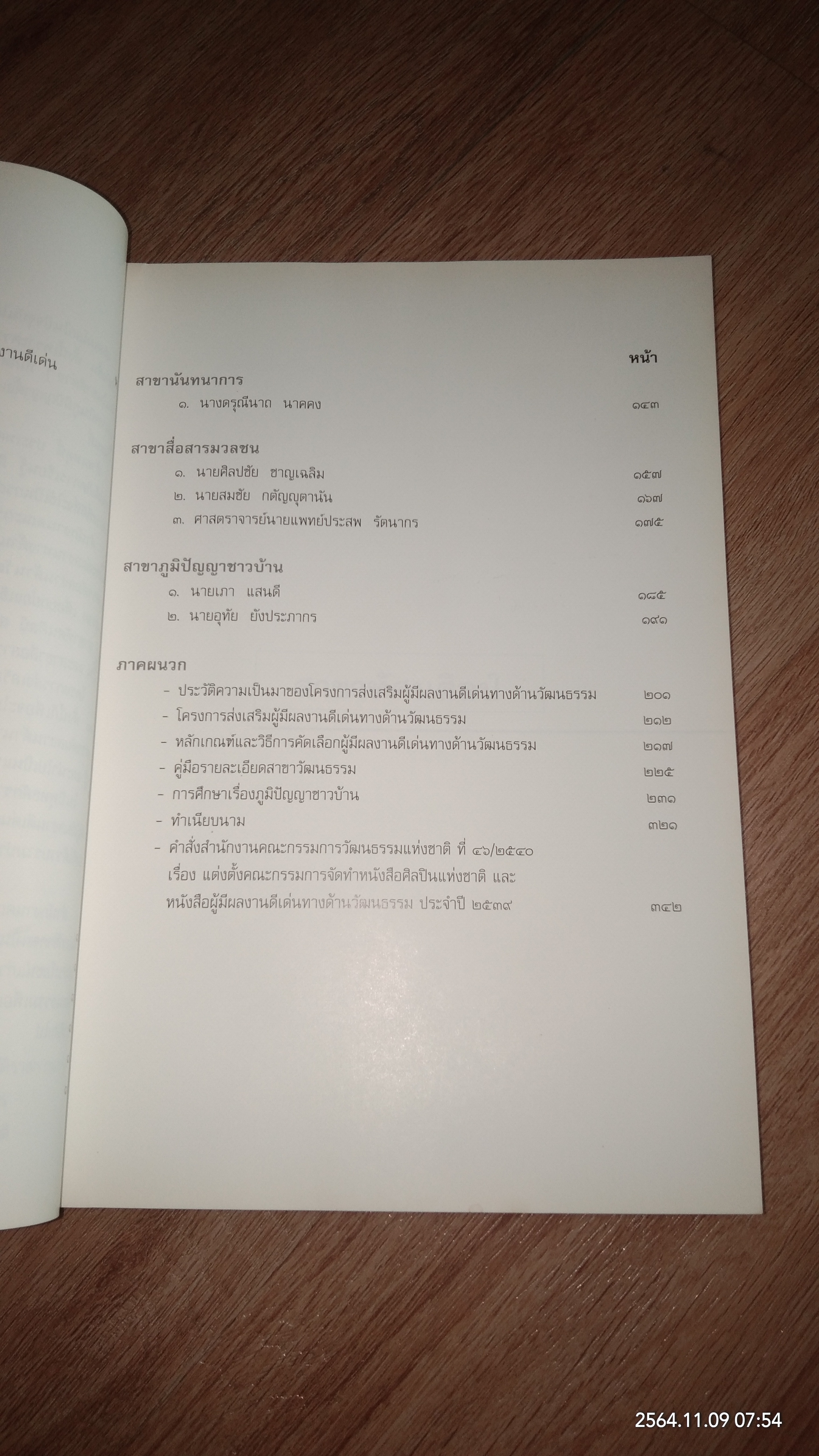 ผู้มีผลงานดีเด่นทางด้านวัฒนธรรม ๒๕๓๙ / กระทรวงศึกษาธิการ
