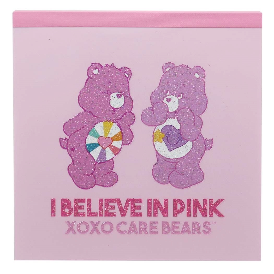 สมุดฉีกลาย Care Bears แบบสีชมพู I believe in Pink ขนาด 9.6 x 9.6 ซม. มี 4 ลาย รวม 100 แผ่น