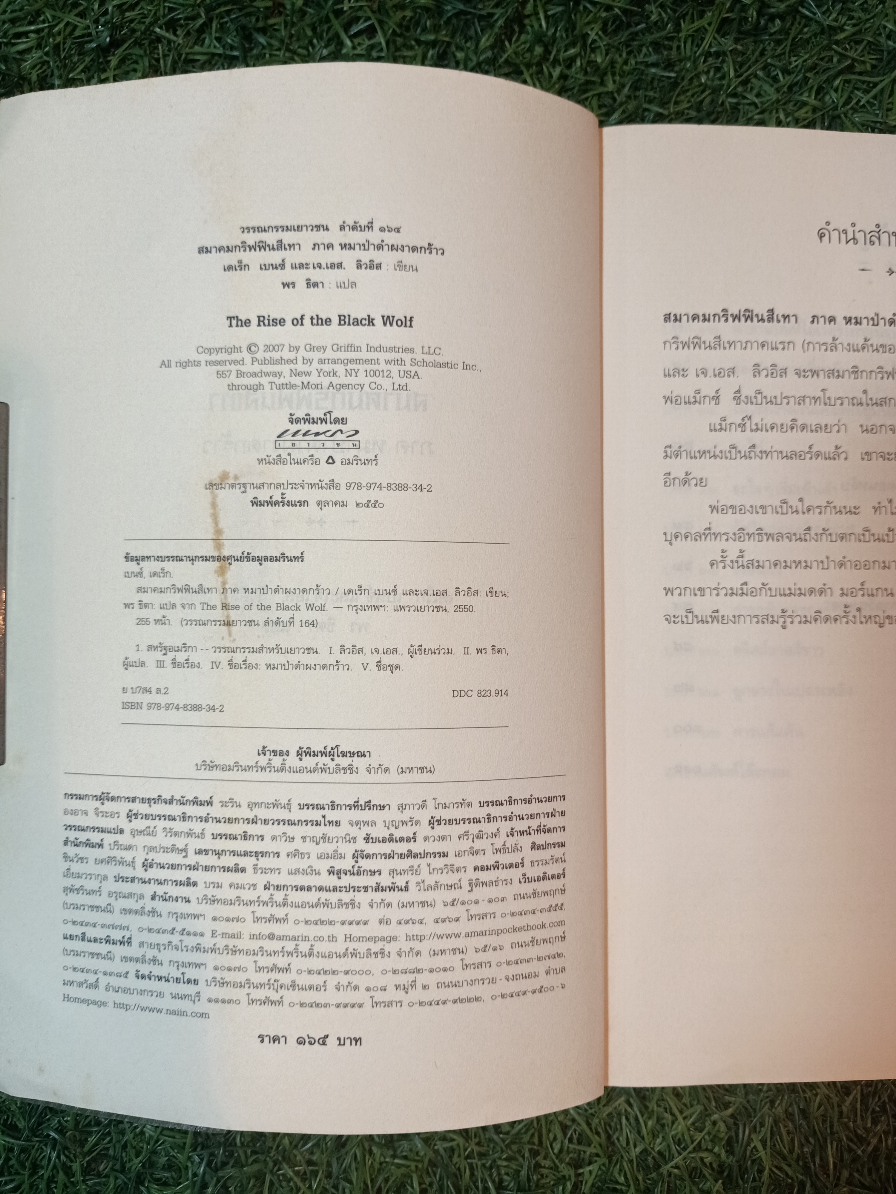 สมาคม กริฟฟินสีเทา ภาค หมาป่าดำ ผงาดกร้าว / เดเร็ก เบนซ์ และเจ.เอส. ลิวอิส:เขียน พร ธิตา แปล