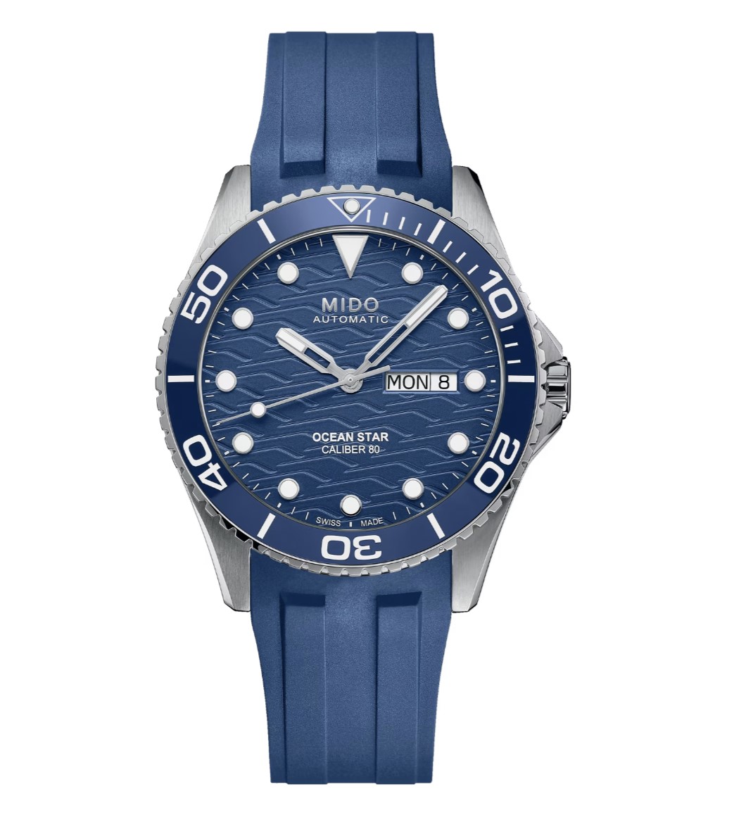 (เครื่องศูนย์ไทย 2 ปี) MIDO AUTOMATIC OCEAN STAR 200C Blue Dial (สายยางน้ำเงิน) รุ่น M042.430.17.041.00