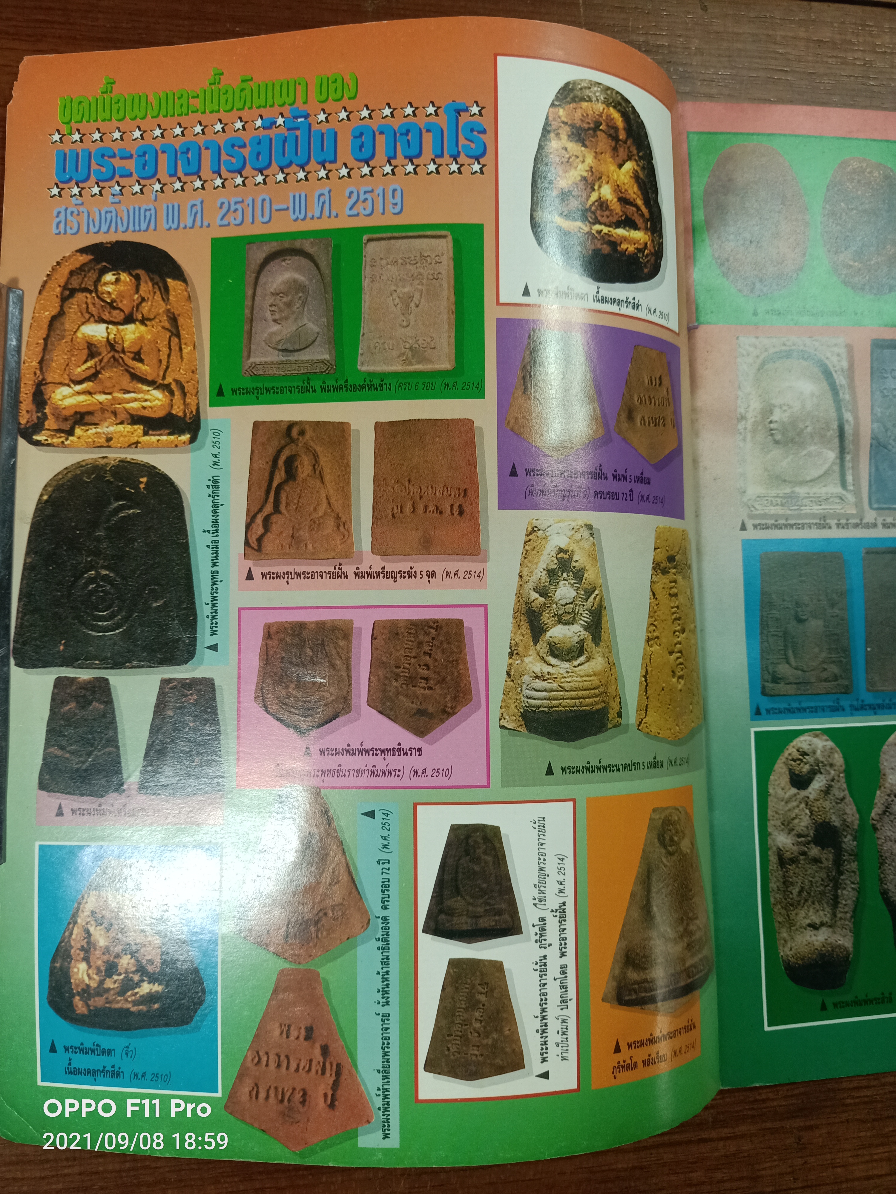 ชุดเนื้อผงและเนื้อดินเผา ของ พระอาจารย์ฝั้น อาจาโร สร้างตั้งแต่ พ.ศ.2510-พ.ศ.2519 / อภิญญาฤทธิ์ จิตตานุภาพ