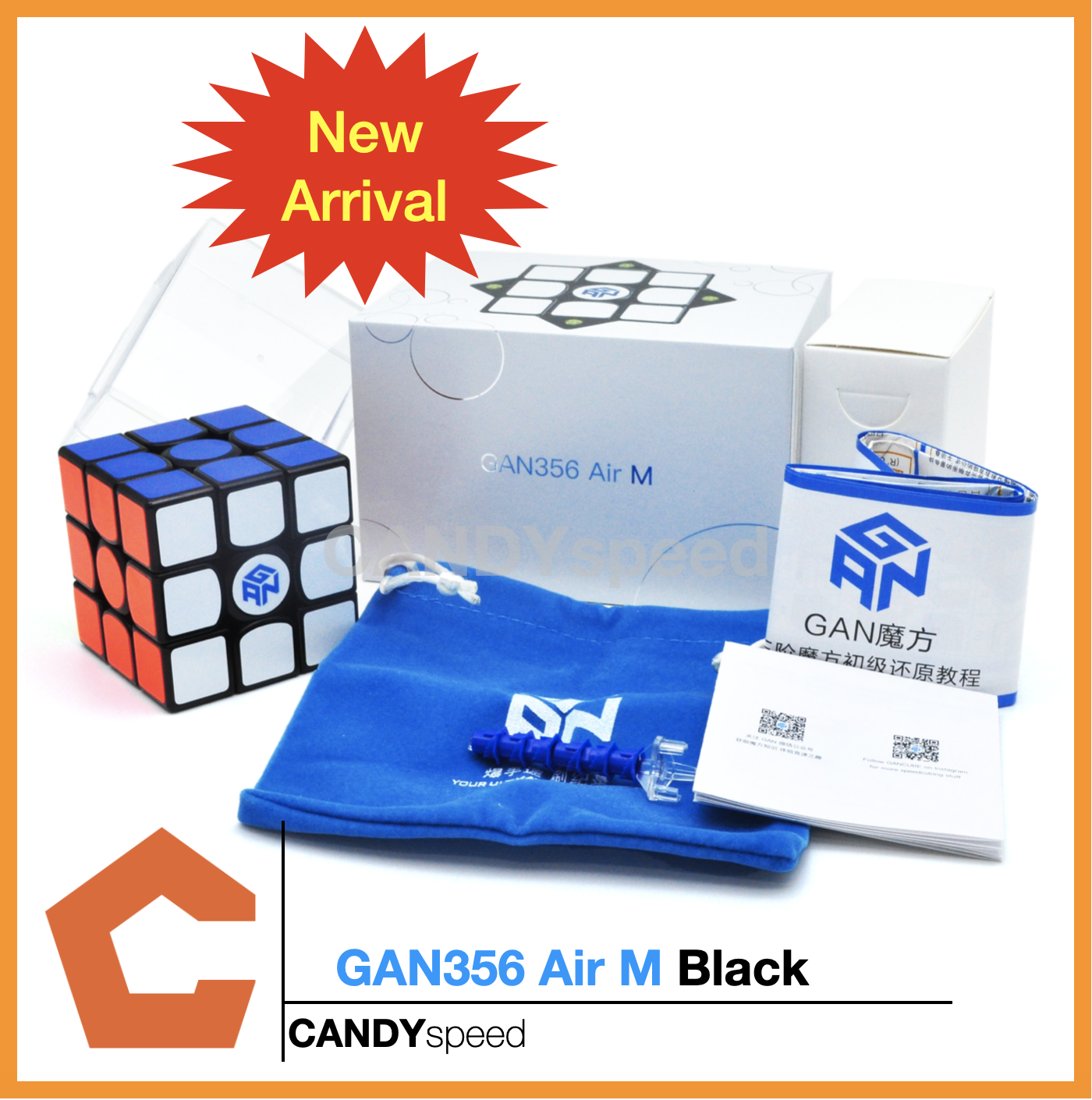 รูบิค Rubik GAN356 Air M Black มีแม่เหล็ก