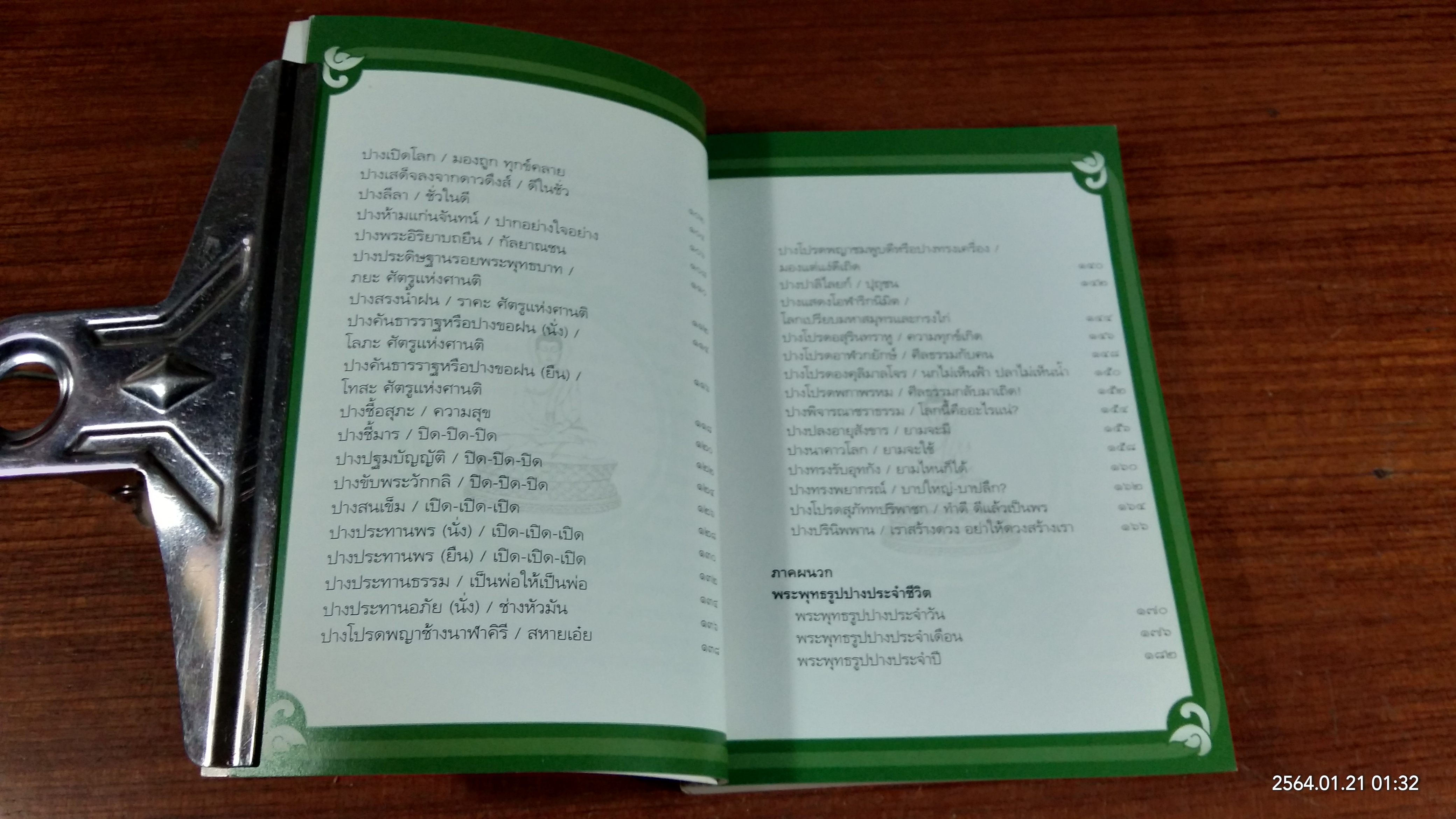 ปางพระพุทธรูป หัวข้อธรรมในคำกลอน