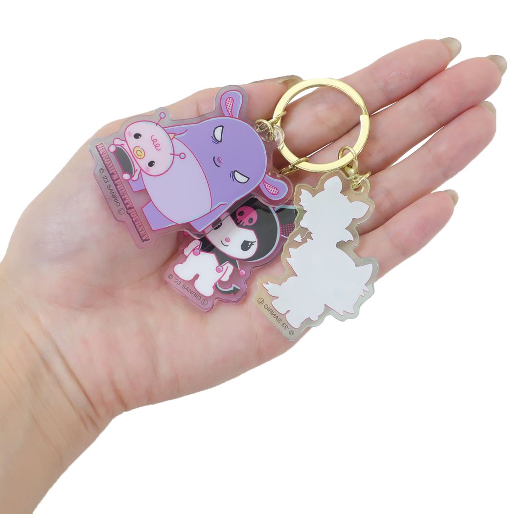 พวงกุญแจอะคริลิค Sanrio Characters ตัวห้อย 3 ตัว แบบ Kuromi Pretty Journey ขนาดตัวละประมาณ 4.3 x 5.8 ซม.