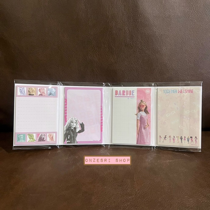 กระดาษโน้ต Memo แบบเล่ม ลาย Barbie จากญี่ปุ่น ขนาด 7.7 x 10.8 x 1.2 ซม. มี 4 ลาย รวม 80 แผ่น
