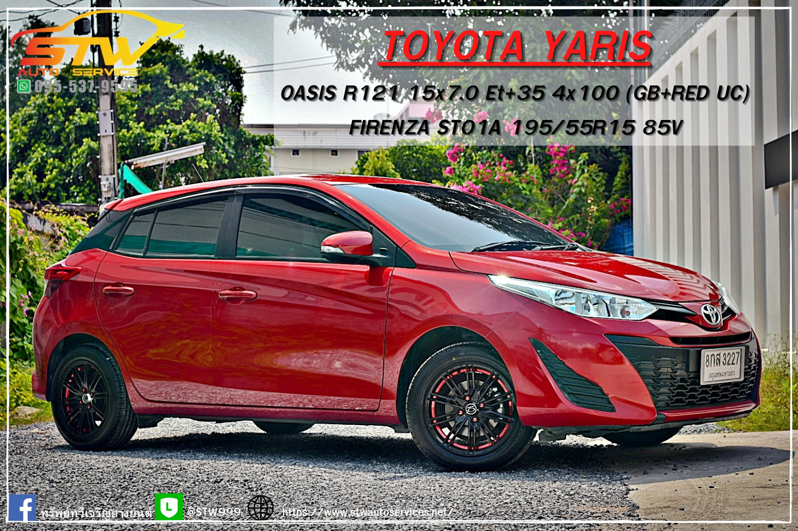 ล้อแม็กซ์ OASIS R121 ขอบ15นิ้ว+FIRENZA ST01A 195/55R15 85V