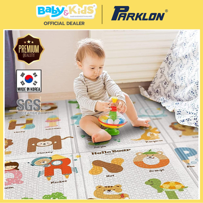 Parklon PE Portable Mat แผ่นรองคลานเกาหลีรุ่นพับได้ขนาด 140x 200 x1 cm. ลาย Coco Bear Picnic