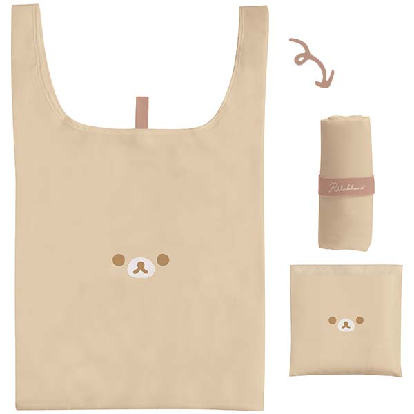 กระเป๋า Eco Bag ลาย Rilakkuma Cotton Face แบบ Rilakkuma พับได้ พกพาสะดวก ขนาด 63 x 38 ซม. / พับแล้วเหลือ 14 x 14 ซม.