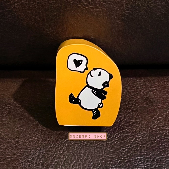 ตัวปั๊มแบรนด์ Kodomo no Kao จากญี่ปุ่น ลายหมีแพนด้ากับหัวใจ ขนาดประมาณ 3.5 x 3.5 x 2 ซม.