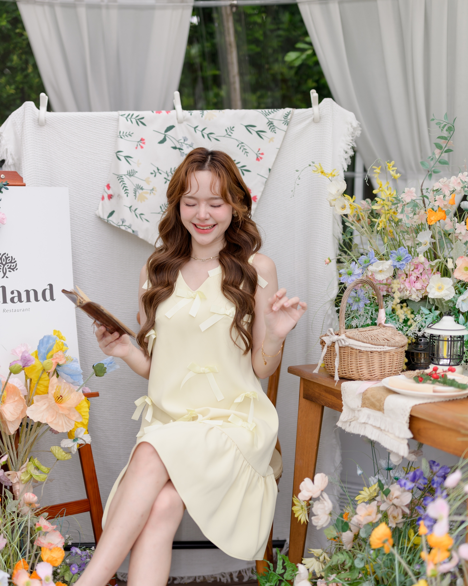 Bow me softly dress : สีเหลืองอ่อน