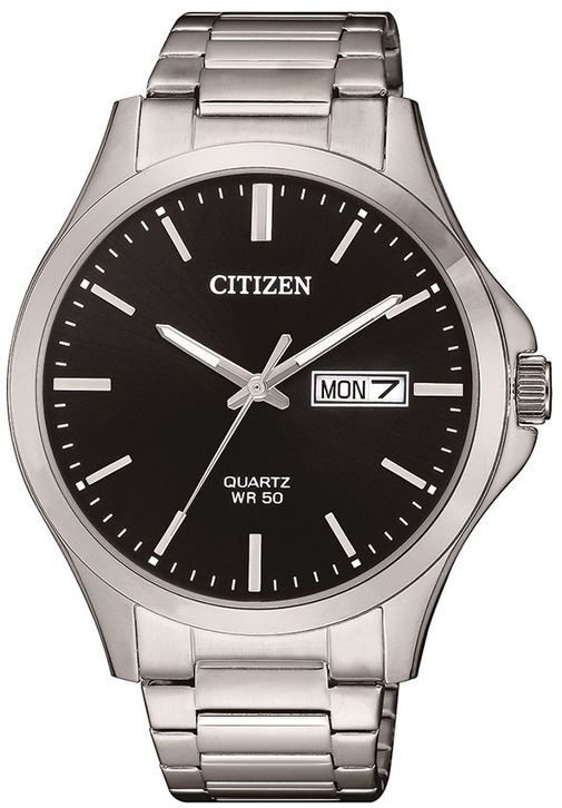 CITIZEN Quartz รุ่น BF2001-80E (หน้าดำ สายสแตนเลส )