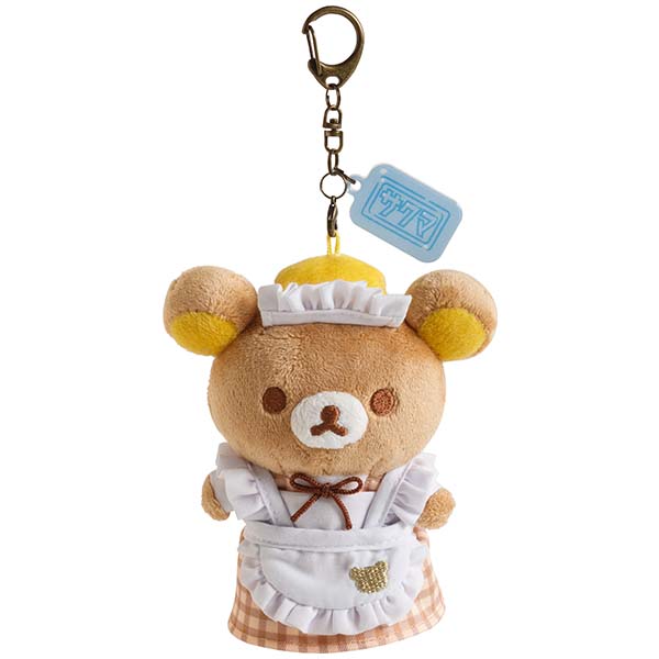 พวงกุญแจตุ๊กตา Rilakkuma Cafe x Sakuma Drops (Limited) แบบ Rilakkuma เมดคาเฟ่ ขนาด 11 x 9 x 5 ซม.