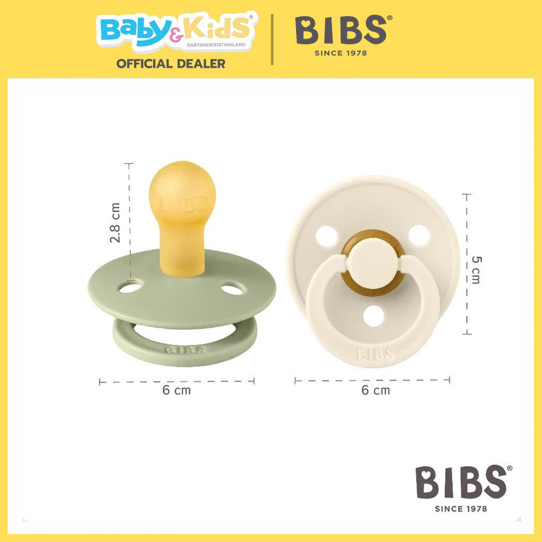 Bibs จุกหลอกทรงกลม Bibs x Liberty / 2 รุ่น Natural Rubber Colour Eloise Size 1 Dusty Blue Mix