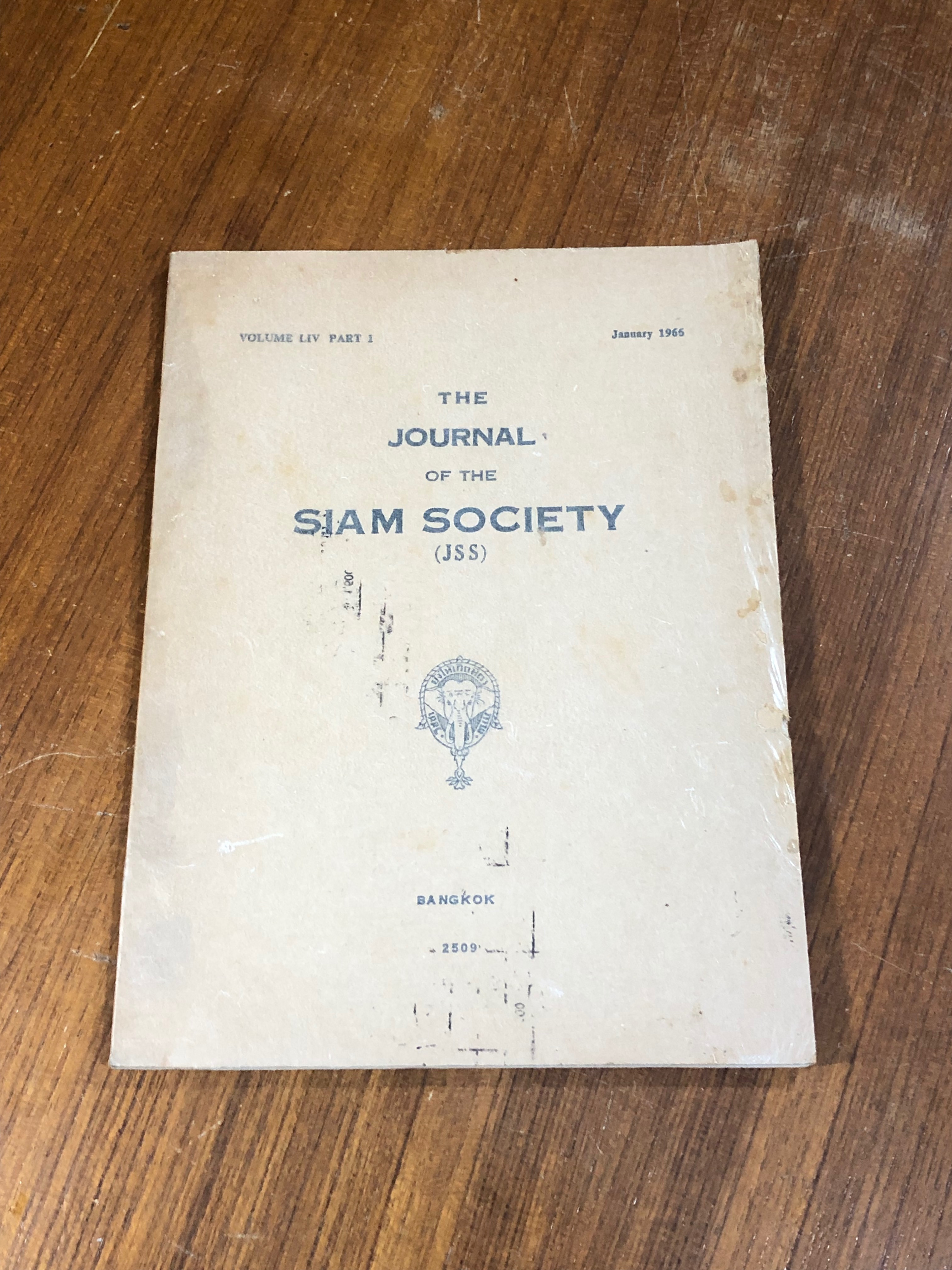 The Journal of The Siam Society (JSS) Volume LIV Part I January 1965