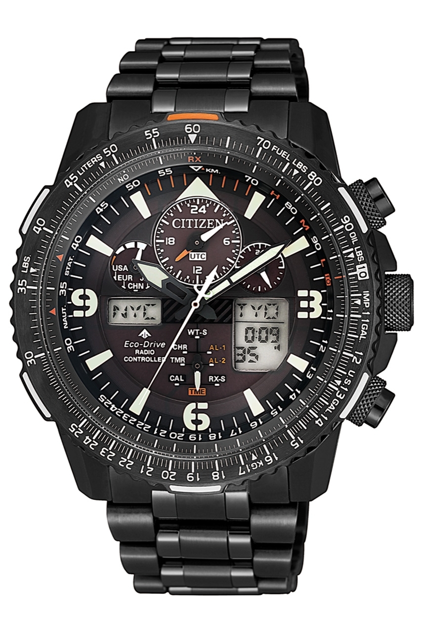 CITIZEN Eco-Drive “Radio Controlled Promaster Sky” รุ่น JY8085-81E (ตัวเรือนรมดำ สายสแตนเลสรมดำ)