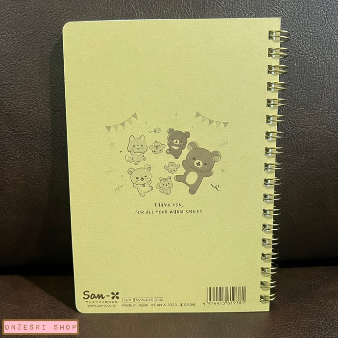 สมุดริมลวด Rilakkuma Niko Niko Happy for You สีฟ้า ขนาด B6 (18 x 12.5 ซม.) 120 หน้า