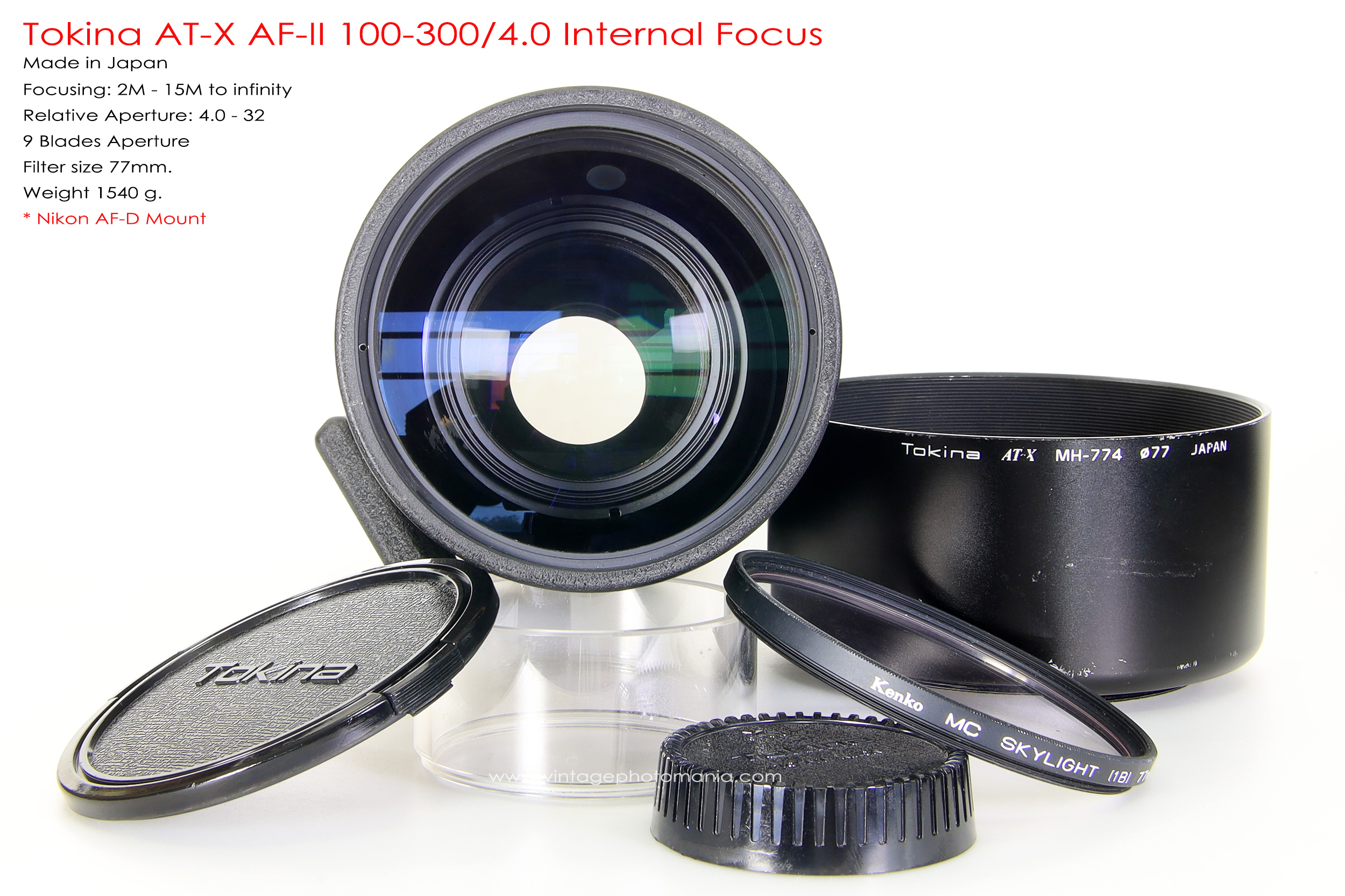 Tokina AT-X AFII 100-300/4.0 Internal Focus *Nikon AF-D Mount เลนส์ซูมซูเปอร์เทเลสายถ่ายนกเอฟกว้าง