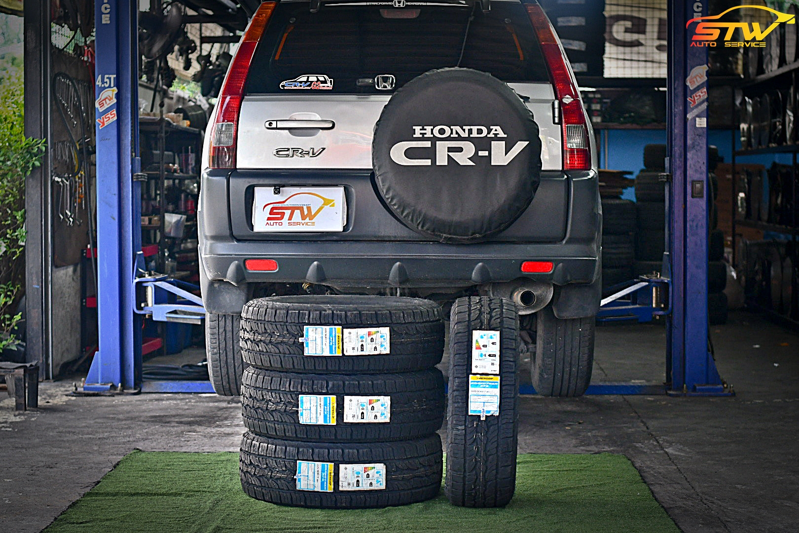 เปลี่ยนยาง HONDA CR-V DUNLOP GRANDTREK AT5 225/60R17 99H *ตัวหนังสือดำ