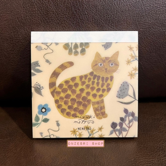 สมุดฉีก Miyuki Matsuo Memo Pad จากญี่ปุ่น ลายน้องแมว Rosette ขนาด 9 x 9 x 0.8 ซม. มี 100 แผ่น