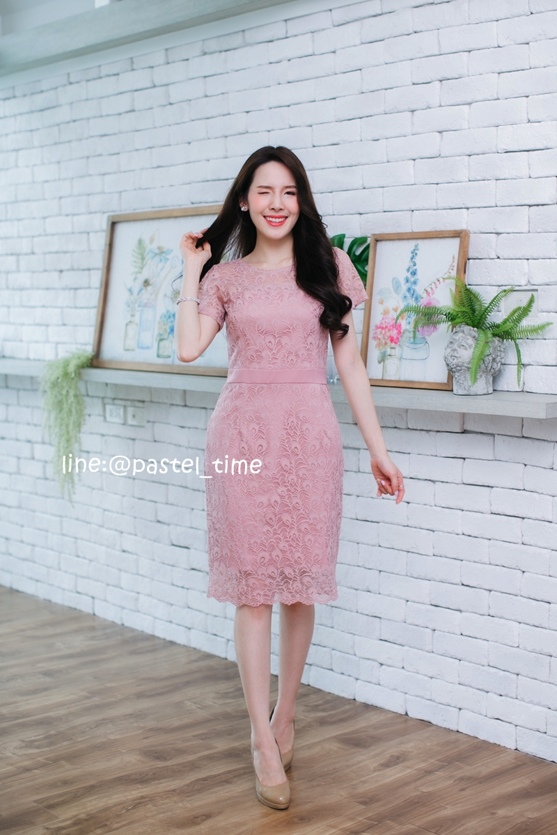 Classic Pink Lace Dress