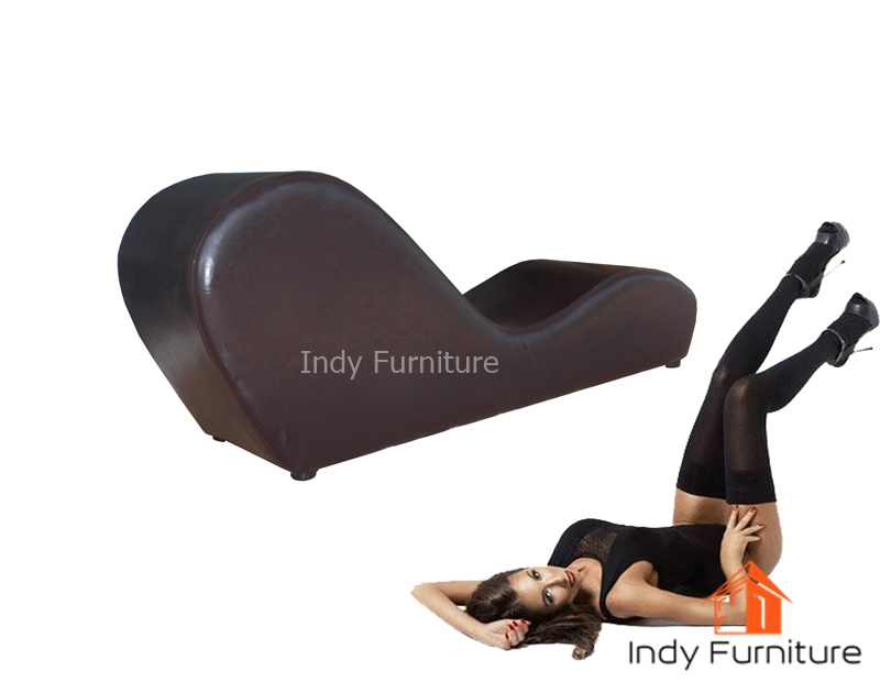 โซฟาคู่รัก รุ่น Sex sofa ขนาด 160x45x62 ซม. หุ้มหนังPu สีน้ำตาล