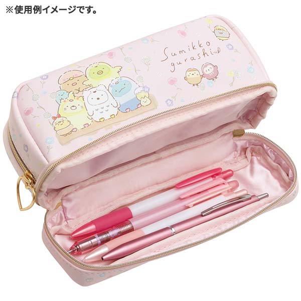 กระเป๋า Sumikko Gurashi Minna de Kotorikko Pen Pouch สีชมพู ใส่ของได้ 2 ชั้น ขนาด 10 x 18.5 x 5.5 ซม.